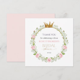 Tarjeta De Agradecimiento Romance Sonrojado: Rosas Rosadas y Respiración de