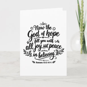Tarjeta De Agradecimiento Romanos 15:13 Versículo Bíblico Letra a Mano Crist