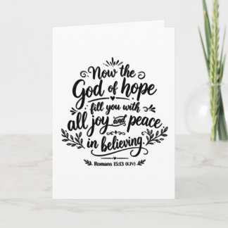 Tarjeta De Agradecimiento Romanos 15:13 Versículo Bíblico Letra a Mano Crist