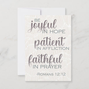 Tarjeta De Agradecimiento Romans 12:12 Stationary Card