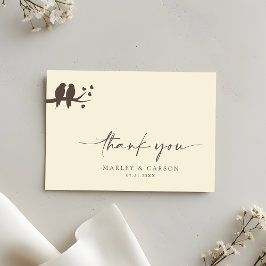 Tarjeta De Agradecimiento Romantic Birds Classic Formal Wedding