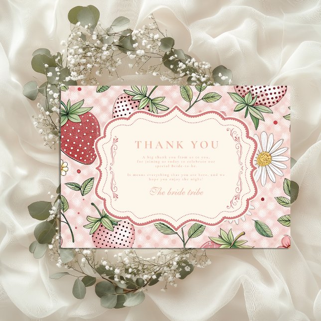 Tarjeta De Agradecimiento Romantic Garden Berry Bridal Shower (Subido por el creador)