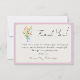 Tarjeta De Agradecimiento Romantic Garden Floral Wedding