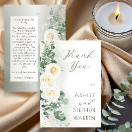 Tarjeta De Agradecimiento Romantic Sage Green Wedding Thank You Card