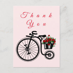 Tarjeta de agradecimiento Romántica Bicicleta con