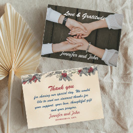 Tarjeta De Agradecimiento Romántica boda invernal