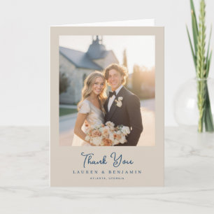 Tarjeta De Agradecimiento Romántico Beige Elegante Foto