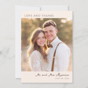 Tarjeta De Agradecimiento Romántico Beige Elegante Foto