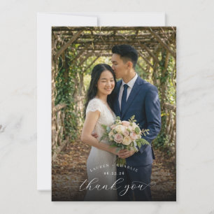 Tarjeta De Agradecimiento Romántico Foto Floral Mariner