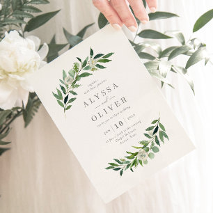 Tarjeta De Agradecimiento Romántico Greenery Wedting ROG