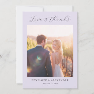 Tarjeta De Agradecimiento Romántico Lavanda Elegante Foto