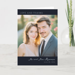 Tarjeta De Agradecimiento Romántico Navy Clásico Foto