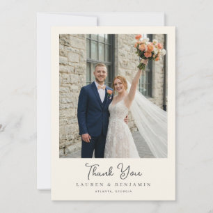 Tarjeta De Agradecimiento Romántico Navy Elegante Foto