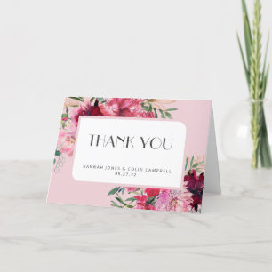 Tarjeta De Agradecimiento Romántico Rosa polvoriento Peony Marco moderno