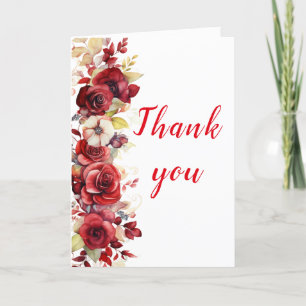 Tarjeta De Agradecimiento Romántico Roses Roses Roses Floral Cumpleaños