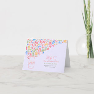 Tarjeta De Agradecimiento Romántico tarro de albañil floral rosa agradecimie