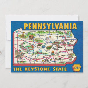 Tarjeta De Agradecimiento Rompecabezas de mapa de Pensilvania 11x14
