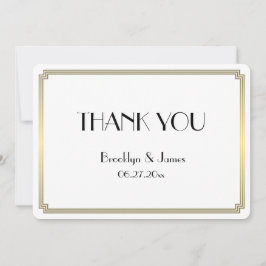 Tarjeta De Agradecimiento Ronda Gran Gatsby Art Deco Boda de oro Gracias