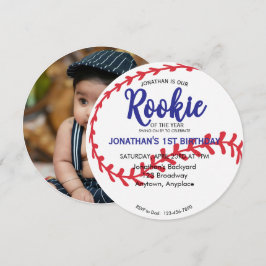 Tarjeta De Agradecimiento Rookie of the Year 1st Bday Baseball Invitation