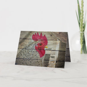 Tarjeta De Agradecimiento Rooster Rustic Chicken Coop Barn Board