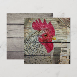 Tarjeta De Agradecimiento Rooster Rustic Chicken Coop Barn Board