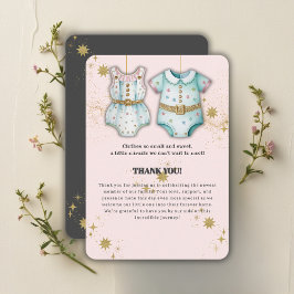 Tarjeta De Agradecimiento Ropa capilar sincera de género Baby Shower neutro