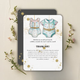 Tarjeta De Agradecimiento Ropa capilar sincera de género Baby Shower neutro