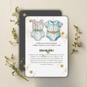 Tarjeta De Agradecimiento Ropa capilar sincera de género Baby Shower neutro