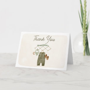Tarjeta De Agradecimiento Ropa de bebé boho niño Regalo de baby shower