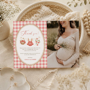 Tarjeta De Agradecimiento Ropa de bebé de manzana de otoño para foto de baby