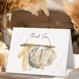 Tarjeta De Agradecimiento Ropa de bebé dulce Género Baby Shower neutro