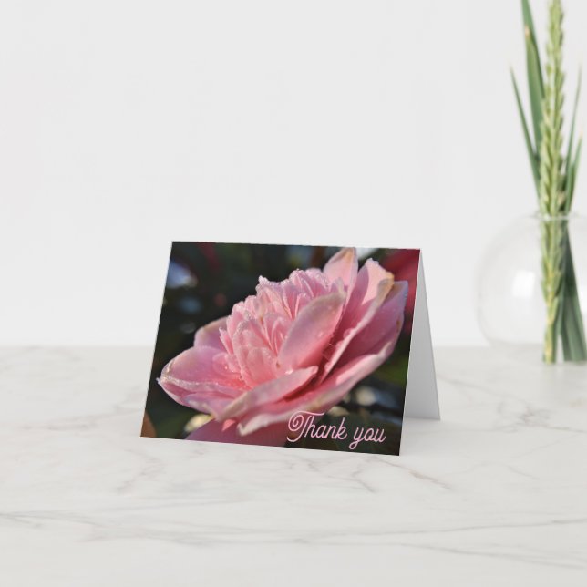 Tarjeta De Agradecimiento rosa (Anverso)