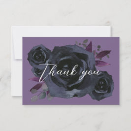 Tarjeta De Agradecimiento Rosa acuático negro Gótico moderno