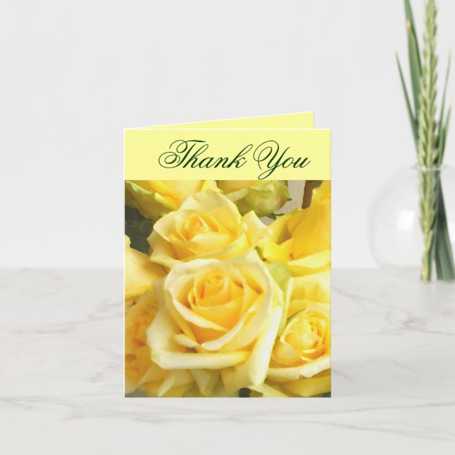 Tarjeta De Agradecimiento ,Rosa amarilla_ (Anverso)