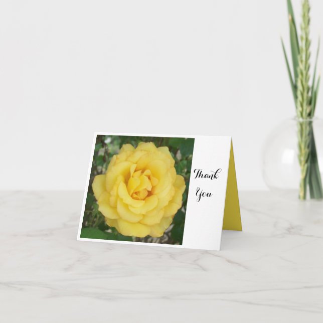 Tarjeta De Agradecimiento Rosa Amarilla agradecida por todo lo bueno (Anverso)