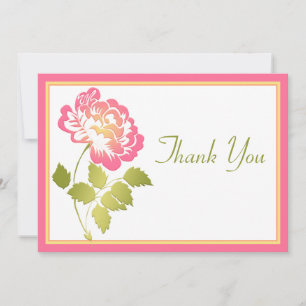 Tarjeta de agradecimiento rosa, amarillo y verde P