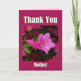 Tarjeta De Agradecimiento Rosa Azalea Madre Gracias Blank