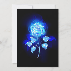 Tarjeta De Agradecimiento Rosa azul en llamas