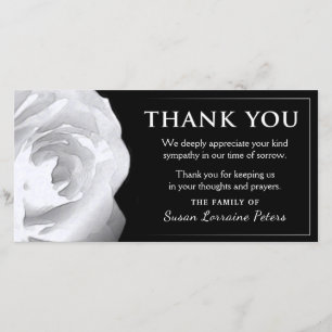 Tarjeta De Agradecimiento Rosa Blanca gracias a tu solidaridad familiar