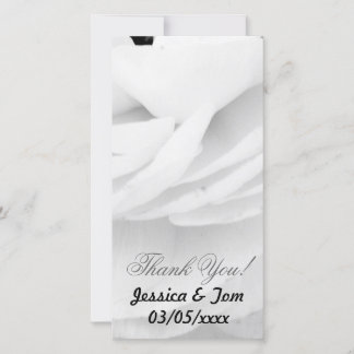 Tarjeta De Agradecimiento Rosa blanca y negra boda