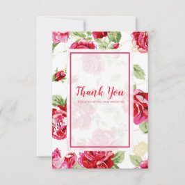 Tarjeta De Agradecimiento Rosa boda