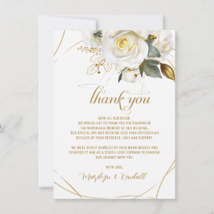 Tarjeta De Agradecimiento Rosa Boda floral romántico