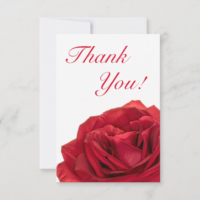 Tarjeta De Agradecimiento rosa Boda Rojo de 1822 (Anverso)
