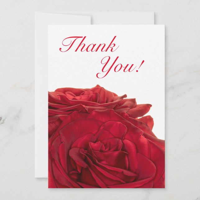 Tarjeta De Agradecimiento rosa Boda Rojo de 1824 (Anverso)