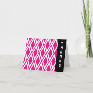 Tarjeta De Agradecimiento Rosa Caliente y Diamante Blanco Gracias