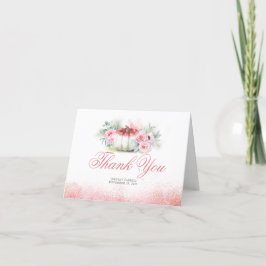 Tarjeta De Agradecimiento Rosa De Calabaza De Oro Caer Baby Shower Gracias