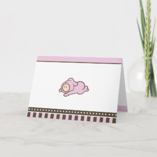 Tarjeta De Agradecimiento Rosa de Cutietoots y bebé Notecard de Brown