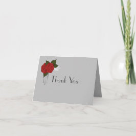 Tarjeta De Agradecimiento Rosa de decoración simple y elegante Boda