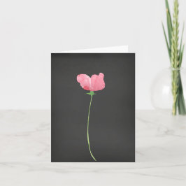 Tarjeta De Agradecimiento Rosa de flores rosadas en negro