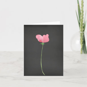 Tarjeta De Agradecimiento Rosa de flores rosadas en negro